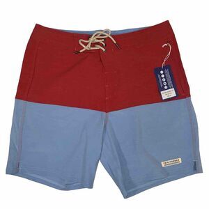 NWT Fair Harbor Jupiter Red Blue Board Shorts Swim Trunks Unlined 33"x 8"